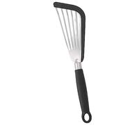 HUSHUI Espátula para Pescado, Volteador Flexible Antiadherente de Silicona para Freír Huevos, Bistec, 12,2x2,8 Pulgadas, Acero Inoxidable, 1 ud. (Negra)
