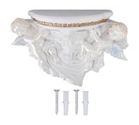 HUSHUI Estante de Pared de ángel de Resina, Estante de Decoración Hermosa y Exquisita Europea para Dormitorio, Sala de Estar y Cocina (Oro Blanco Puro)