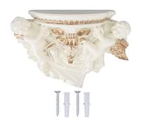 HUSHUI Estante de Pared de ángel de Resina, Estante de Decoración Hermosa y Exquisita Europea para Dormitorio, Sala de Estar y Cocina (Beige Dorado)