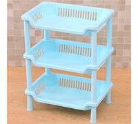 HUSHUI Estante Derecho del Cuarto de Baño de 3 Capas con el Material de los PP para el Almacenamiento de la Cocina del Cuarto de Baño (Cuadrado)