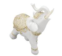 HUSHUI - Estatua de elefante, escultura de elefante afortunada de resina blanca con diseño realista para decoración de oficina en casa. (Tamaño grande)