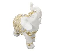 HUSHUI - Estatua de elefante, escultura de elefante afortunada de resina blanca con diseño realista para decoración de oficina en casa. (Tamaño pequeño)