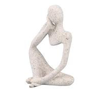 HUSHUI Estatua de Pensador de Resina, Escultura de Figura de Pensador Abstracto con Diseño Hueco para Decoración de Sala de Estar y Oficina (Arenisca Derecha)