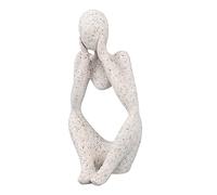 HUSHUI Estatua de Pensador de Resina, Escultura de Figura de Pensador Abstracto con Diseño Hueco para Decoración de Sala de Estar y Oficina (Enfoque de Arenisca)