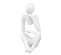 HUSHUI Estatua de Pensador de Resina, Escultura de Figura de Pensador Abstracto con Diseño Hueco para Decoración de Sala de Estar y Oficina (Blanco Izquierda)
