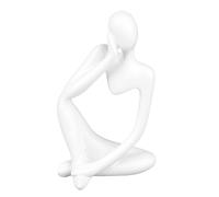 HUSHUI Estatua de Pensador de Resina, Escultura de Figura de Pensador Abstracto con Diseño Hueco para Decoración de Sala de Estar y Oficina (Blanco Derecha)