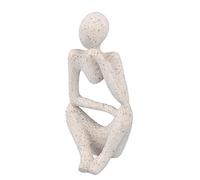 HUSHUI Estatua de Pensador de Resina, Escultura de Figura de Pensador Abstracto con Diseño Hueco para Decoración de Sala de Estar y Oficina (Arenisca Izquierda)