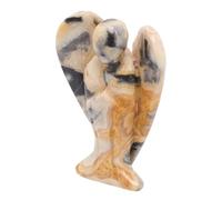 HUSHUI Estatua de Piedra Guardián de 3 Pulgadas, Figura Tallada a Mano de Tamaño Bolsillo para Meditación con Textura Brillante, para Decoración de Estantería de Escritorio (ágata loca)