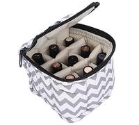 HUSHUI Estuche de Transporte para Esmalte de Uñas, Bolsa Organizadora Compacta para Esmalte de Uñas con 9 Compartimentos para Viajes y Manicura, Tela Ecológica, Tamaño de 3,5 Pulgadas