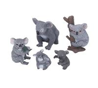 HUSHUI Figura de Koala, Juego Realista de 5 uds. para Decoración de Escritorio del Hogar, Figuras de Animales de Plástico Suave