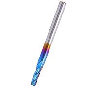 HUSHUI Fresa de Extremo de 4 Flautas con Revestimiento Nano Azul para Mecanizado CNC Preciso de 38 Mm de Longitud (3.175 * 2.5 * 6)
