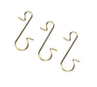 HUSHUI Ganchos Multiusos de Metal en Forma de S, 100 Piezas, Diseño Versátil y Resistente para Colgar Decoraciones de árboles de Navidad, Disponibles en Verde, Blanco y Dorado, Tamaño 30 X 18 Mm (Oro)