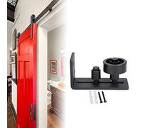 HUSHUI Guía de Piso de Acero Al Carbono Ajustable para Puerta de Granero Corrediza Suave, 3 "de Espesor, Color Negro, Conveniente para Cualquier Marca (Ruedas dobles ordinarias negras.)