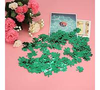HUSHUI Hermoso Confeti de Fiesta de 60 G para Decoraciones, Diseño único y Colores Brillantes para Fiestas del Día de San Patricio (confeti verde de trébol de cuatro hojas)