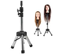 HUSHUI Herramienta de Entrenamiento de Peluquería Soporte para Cabeza de Peluca Soporte Ajustable de Acero Inoxidable para Uso Profesional en Salón 44 ~ 72cm (B1)