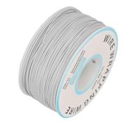 HUSHUI Hilo de Alambre de Cobre único de 30AWG para Pruebas Electrónicas, Alambre de Envoltura Flexible Estañado con Carrete de Plástico, 1 Rollo (Blanca)