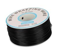 HUSHUI Hilo de Alambre de Cobre único de 30AWG para Pruebas Electrónicas, Alambre de Envoltura Flexible Estañado con Carrete de Plástico, 1 Rollo (Negra)