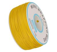 HUSHUI Hilo de Alambre de Cobre único de 30AWG para Pruebas Electrónicas, Alambre de Envoltura Flexible Estañado con Carrete de Plástico, 1 Rollo (Amarillo)