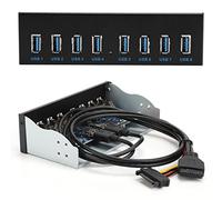 HUSHUI Hub de Panel Frontal USB3.0 con Adaptador de Extensión de Alta Velocidad de 8 Puertos para Unidad óptica de Computadora Caja de 5,25 Pulgadas