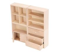 HUSHUI HUSHUI 4 Uds 1/12 Juego de Gabinetes para Casa de Muñecas Diseño Simple Práctico y Realista Gabinete de Muebles de Casa de Muñecas de Madera en Miniatura
