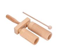 HUSHUI Instrumento Musical de Percusión Guiro de Madera para Niños Mayores de 1 Año, Doble Cilindro Duradero, Estimula la Imaginación y el Ritmo, 25 Cm de Largo