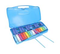 HUSHUI-Instrumento Musical de Percusión, Teclas de Metal Coloridas, Piano de Golpe Manual, Juguete Musical de Desarrollo Educativo (Azul)