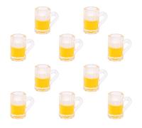 HUSHUI Jarra De Cerveza para Casa De Muñecas, Juego De Tazas De Cerveza en Miniatura Decorativas para Escenas Divertidas De Fiesta De Casa De Muñecas 1:12, 10 Uds. De Resina (Taza Hexagonal con