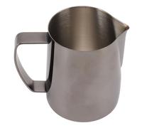 HUSHUI Jarra de Espuma Espumador de Leche Duradero de Acero Inoxidable 304 para café Art Taza de Flores de 600 Ml (Plata Negro)