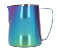 HUSHUI Jarra para Espumar Acero Inoxidable 304, Diseño Elegante para Espumar café y Leche, 420ml (Multicolor)