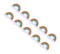 HUSHUI Juego de 10 Parches de Tela Coloridos, Apliques Bordados de Nube de Arcoíris para Manualidades de Costura, 5,2x3 Pulgadas, Perfecto para Decoración de Prendas