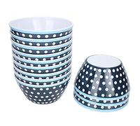 HUSHUI Juego de 12 Cuencos para Aperitivos, Cuencos Duraderos de Melamina para Ensalada y Sopa, Perfectos para Uso Doméstico y en Restaurantes, Tamaño de 6 Pulgadas, Colores Vibrantes (puntos azul