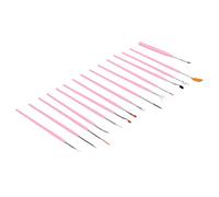 HUSHUI Juego de 15 Pinceles para Decoración de Uñas, Pinceles de Nailon Duraderos para Pintar y Dibujar para Salón de Uñas o Uso Doméstico (Juego de para óleo 15 piezas rosa)