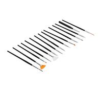 HUSHUI Juego de 15 Pinceles para Decoración de Uñas, Pinceles de Nailon Duraderos para Pintar y Dibujar para Salón de Uñas o Uso Doméstico (Juego de para óleo 15 piezas negro.)