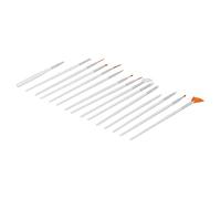 HUSHUI Juego de 15 Pinceles para Decoración de Uñas, Pinceles de Nailon Duraderos para Pintar y Dibujar para Salón de Uñas o Uso Doméstico (Juego de para óleo 15 piezas blanco.)