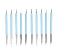 HUSHUI-Juego de 2 Bolígrafos para Decoración de Uñas, Punta Doble, Cabeza de Silicona, Escultura Artística, Pluma para Tallar Esmalte