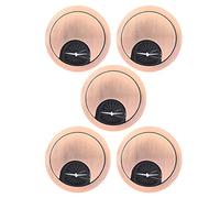 HUSHUI Juego de 5 Ojales de Bronce Rojo para Gestión de Cables de Escritorio y Mesa, Hechos de Aleación de Zinc Duradera, 50 Mm, Cubierta para Orificios para Cables