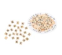 HUSHUI Juego de Bloques de Rompecabezas de Madera para Manualidades Educativas, Azulejos de Madera Natural para Aprender Ortografía y Coordinación, Niños en Edad Preescolar, 100 Piezas