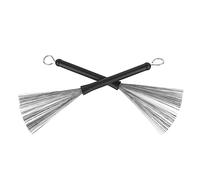 HUSHUI Juego de Cepillos de Tambor Retráctiles con de Goma y Cerdas de Alambre de Acero para Músicos de Jazz y Pop, 2 Piezas