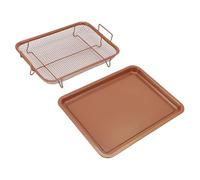 HUSHUI Juego de Cesta y Bandeja para Freidora de Acero Inoxidable para Asar, Hornear, Cocinar, Ideal para Barbacoa Al Aire Libre, 12,8x3,1x9,6 Pulgadas (Estilo 2)