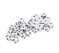 HUSHUI Juego de Dados Didácticos de 30 Piezas para Juegos y Aprendizaje de Matemáticas, Dados de Plástico Duradero de Fácil Lectura, Ideales para el Aula y el Hogar