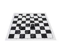 HUSHUI Juego de Damas Apilables Piezas Blancas y Negras para Noche de Juegos Familiares en Caja Transparente Plástico Ligero 24 Piezas