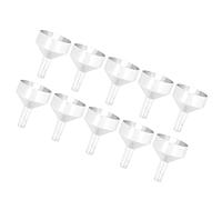 HUSHUI Juego de Embudos Pequeños de Metal, Mini Embudos Duraderos de Aleación de Aluminio de 10 Piezas para Llenar Botellas y Transferir Líquidos (embudo de plata)
