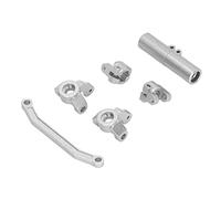 HUSHUI Juego de Enlace de Dirección Delantera RC, Juego de Aleación de Aluminio Duradero para ECX Barrage 1/24 RGT 1/24 FTX, Coche de Escalada 20g (Plata)