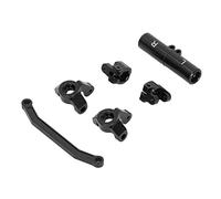 HUSHUI Juego de Enlace de Dirección Delantera RC, Juego de Aleación de Aluminio Duradero para ECX Barrage 1/24 RGT 1/24 FTX, Coche de Escalada 20g (Negra)
