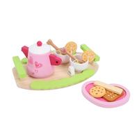 HUSHUI Juego de Fiesta de té de Madera para Niños, Juguete de Juego de rol Imaginativo, Fomenta la Interacción Entre e Hijos, Material de Madera de Haya, de 10 Piezas