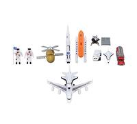 HUSHUI Juego de Juguetes de Cohete Espacial para Niños con Diseño Exquisito y Significado Educativo en Material de Aleación (Traje de avión y Cohete)