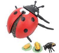 HUSHUI Juego de Juguetes Modelo de Insectos para Juegos Educativos, Experiencia de Aprendizaje Divertida para Niños, Juguete de Mariquita de Plástico Duradero, 4 Piezas (Mariquita de Siete Puntos)