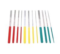 HUSHUI Juego de Mini Limas de 12 Piezas Excelente Rendimiento con Cómodo para el Procesamiento Manual de Madera y Metal 50 X 180 Mm