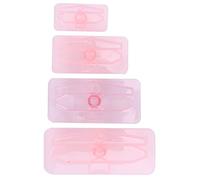 HUSHUI Juego de Moldes para Moños, 4 Moldes para Hornear para Galletas y Decoración de Pasteles, Plástico Rosa de Calidad Alimentaria, Ideal para Fondant y Diseño de Postres