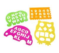 HUSHUI Juego de Reglas Geométricas para Niños, Juguete Artístico Educativo, 4 Piezas, ABS Duradero, Diseño Ligero, 21 * 16,5 Cm